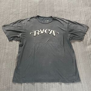 RVCA Heritage Arched Logo T-Shirt Men’s Large Black Short Sleeve Graphic Tee